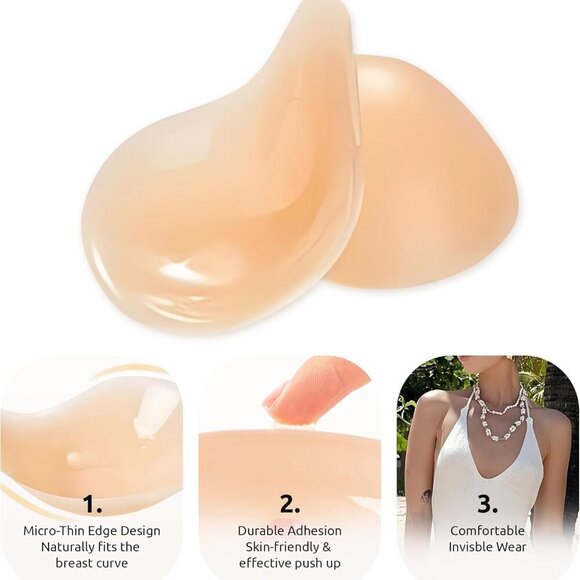 2025 Push Up Sticky Bra for Women, Reusable Invisible Silicone Adhesive Bra for - Picture 3 of 6